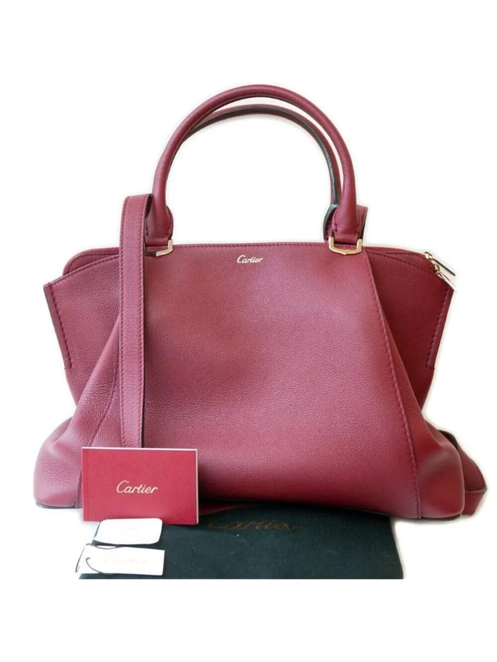 Cartier Shoulder Bag Gold Bordeaux